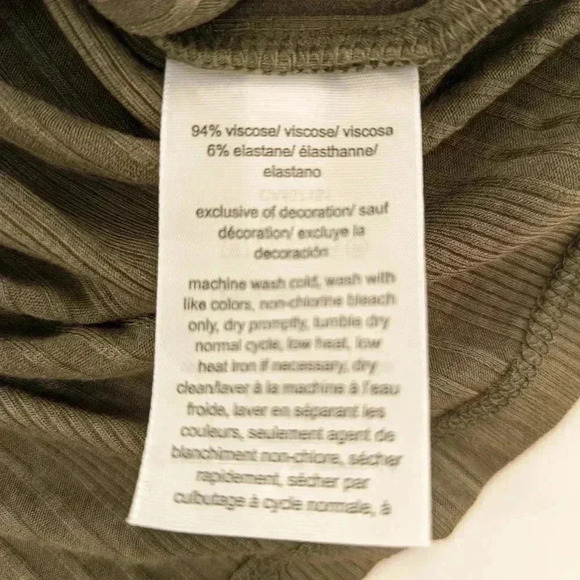 Tommy Jeans Women's Back Cutout Ribbed Long Sleeve Top Green Size Small NWT - Picture 9 of 13